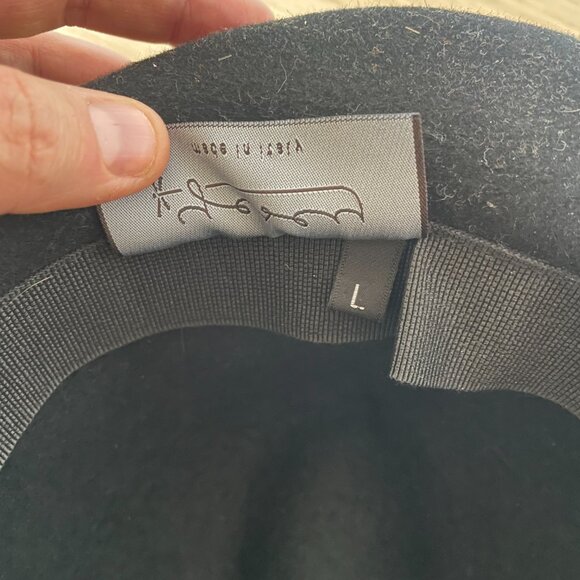 Yesey black felt hat Size L Made in Italy - Picture 4 of 4